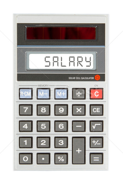 Velho calculadora salário texto exibir Foto stock © michaklootwijk