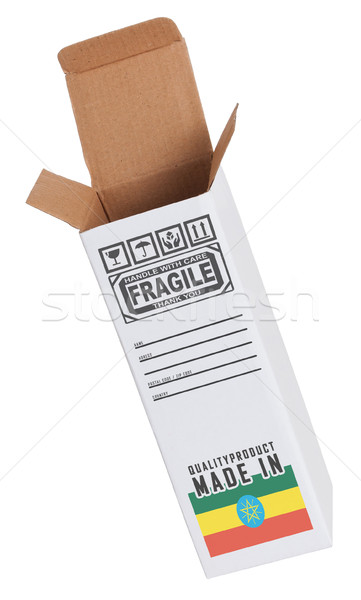 Exportar produto Etiópia papel caixa Foto stock © michaklootwijk