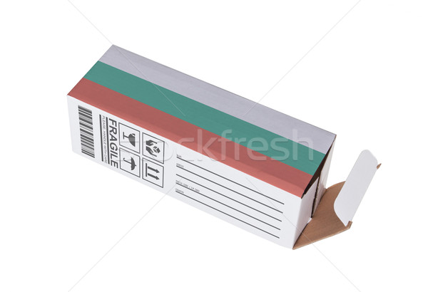 Export termék Bulgária kinyitott papír doboz Stock fotó © michaklootwijk