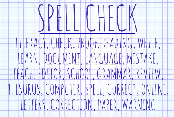 Stock photo: Spell check word cloud