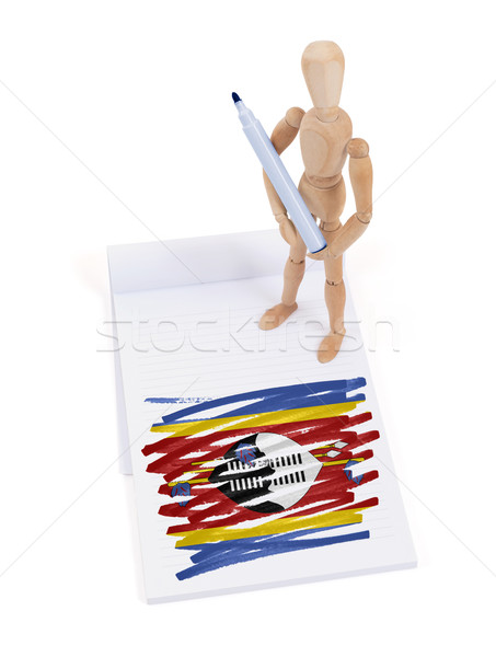 Manekin rysunek Suazi banderą papieru Zdjęcia stock © michaklootwijk