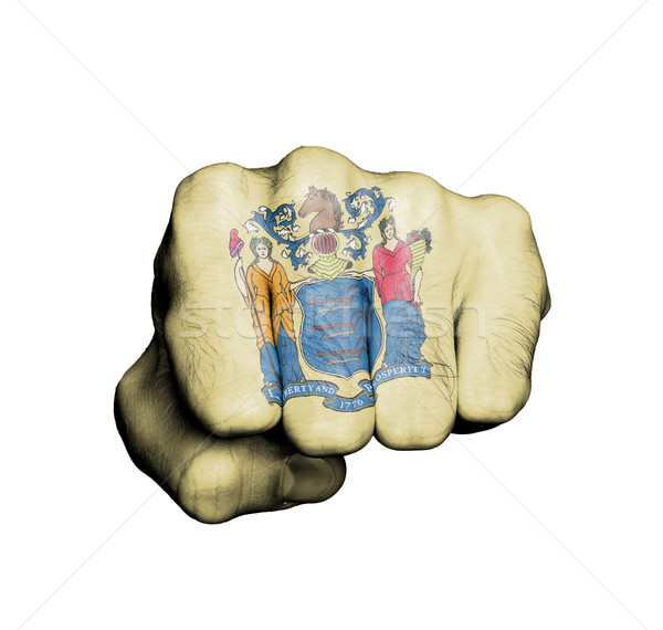 United states, fist with the flag of new jersey Stock photo © michaklootwijk
