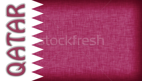 Flag of Qatar stitched with letters Stock photo © michaklootwijk