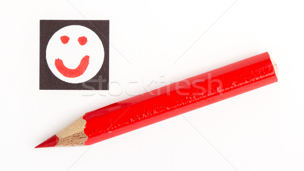 Piros ceruza választ helyes hangulat ahogy Stock fotó © michaklootwijk
