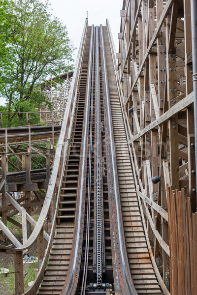 Large wooden rollercoaster Stock photo © michaklootwijk