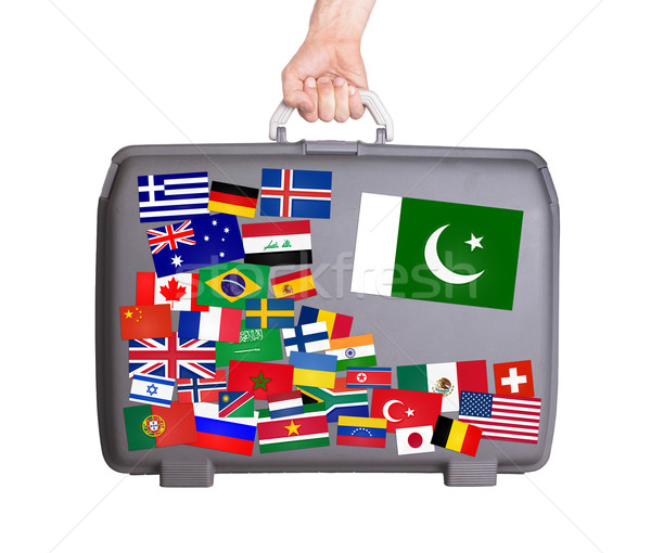 Utilisé plastique valise autocollants faible [[stock_photo]] © michaklootwijk