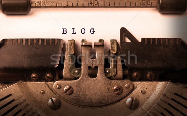 Vintage opschrift oude schrijfmachine blog technologie Stockfoto © michaklootwijk