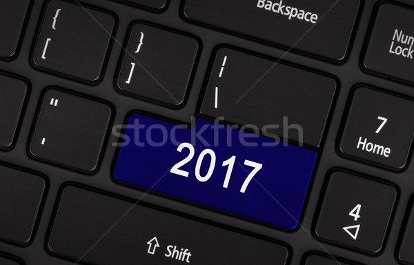 Blue button 2017 Stock photo © michaklootwijk