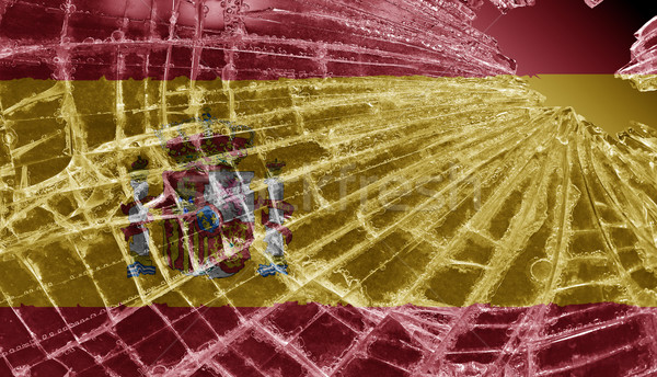 Broken ice or glass with a flag pattern, Spain Stock photo © michaklootwijk