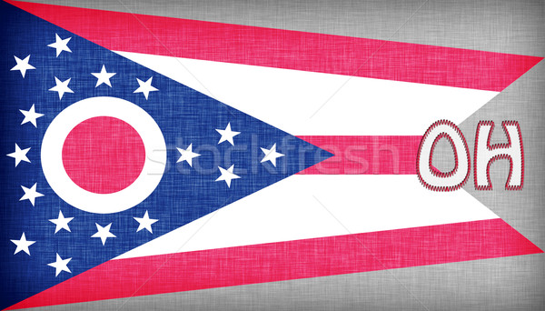 Leinen Flagge Ohio Abkürzung Stoff Land Stock foto © michaklootwijk