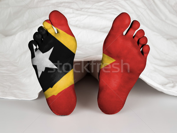 Láb zászló alszik halál nő bőr Stock fotó © michaklootwijk
