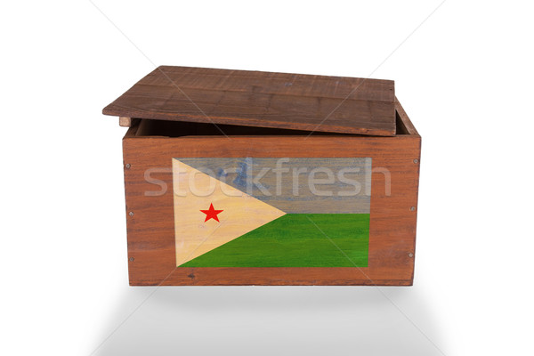 Holz Kiste isoliert weiß Produkt Djibouti Stock foto © michaklootwijk