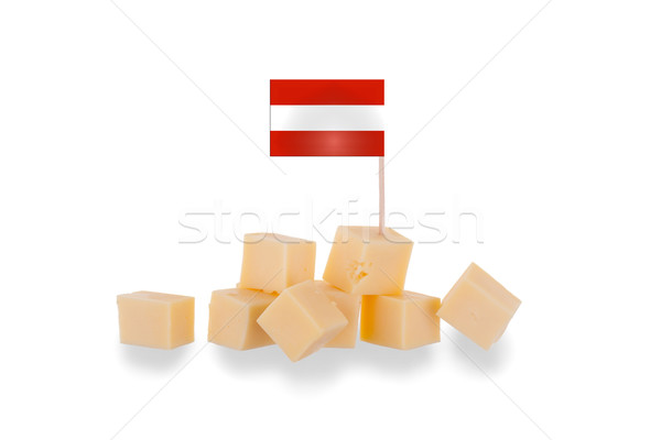 Pieces of cheese isolated on a white background Stock photo © michaklootwijk