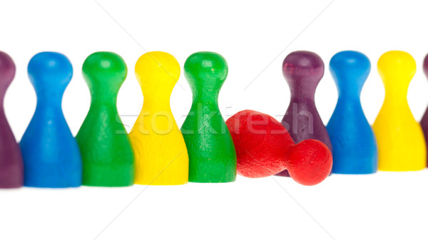 Colorful row of pawns, red fallen Stock photo © michaklootwijk