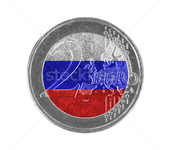 Euro munt geïsoleerd witte vlag Rusland Stockfoto © michaklootwijk