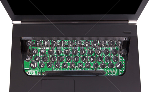 Laptop with old fashioned typewriter keys Stock photo © michaklootwijk