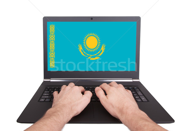 Hands working on laptop, Kazakhstan Stock photo © michaklootwijk