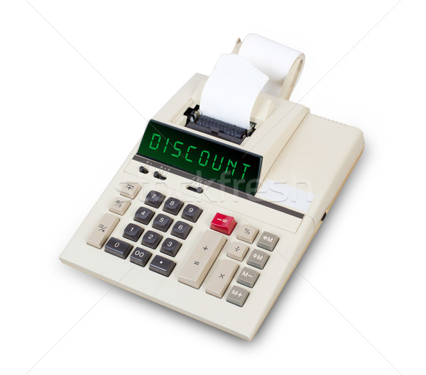 Stock photo: Old calculator - discount