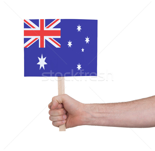 Mão pequeno cartão bandeira Austrália Foto stock © michaklootwijk
