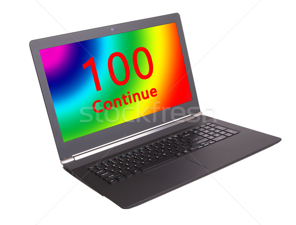 Http Status Code 100 Laptop Bildschirm Stock foto © michaklootwijk