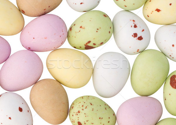 Foto stock: Colorido · chocolate · ovos · de · páscoa · isolado · branco · frango