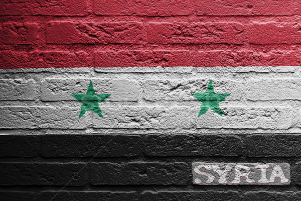 Brick wall with a painting of a flag, Syria Stock photo © michaklootwijk