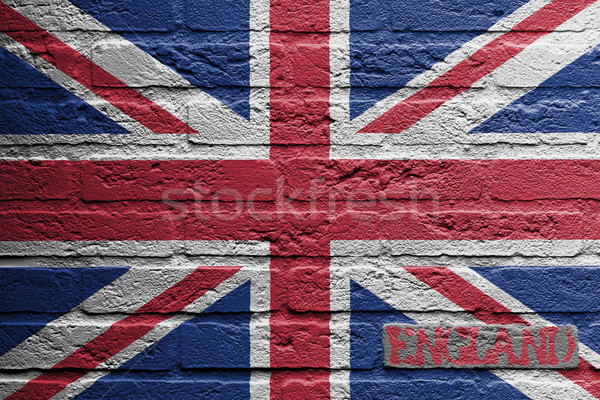 Backsteinmauer Malerei Flagge isoliert Textur Bau Stock foto © michaklootwijk
