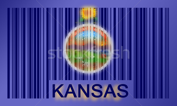 Código de barras bandeira Kansas pintado superfície projeto Foto stock © michaklootwijk