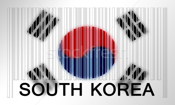 Barcode vlag Zuid-Korea geschilderd oppervlak ontwerp Stockfoto © michaklootwijk