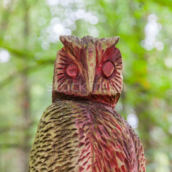 Old wooden carved owl Stock photo © michaklootwijk