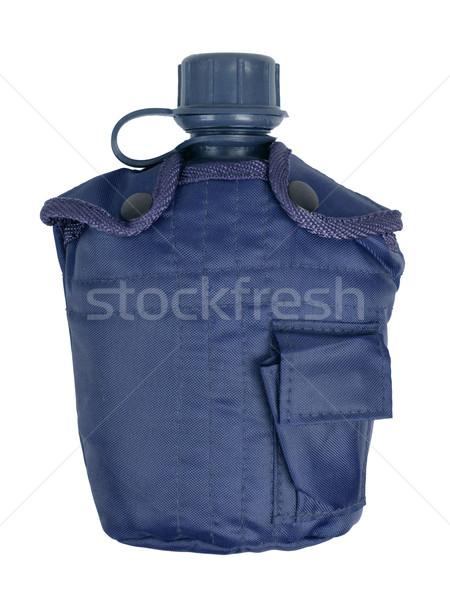 Stock foto: Armee · Wasser · Feldflasche · isoliert · weiß · Hintergrund