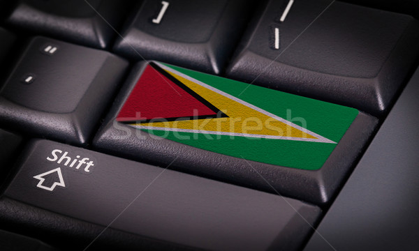 Vlag toetsenbord knop Guyana ontwerp laptop Stockfoto © michaklootwijk