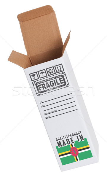Exportar produto Dominica papel caixa Foto stock © michaklootwijk