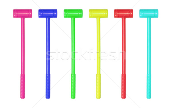 Collection of large toy hammers isolated Stock photo © michaklootwijk