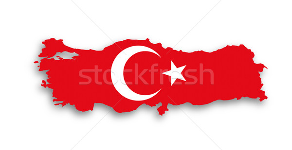 turkiye harita bayrak icinde