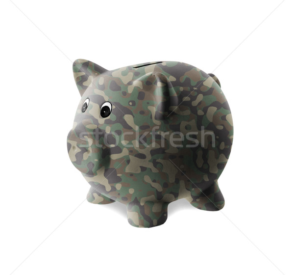 Сток-фото: керамической · Piggy · Bank · Живопись · флаг · армии