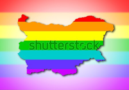 Bulgária szivárvány zászló minta térkép utazás Stock fotó © michaklootwijk