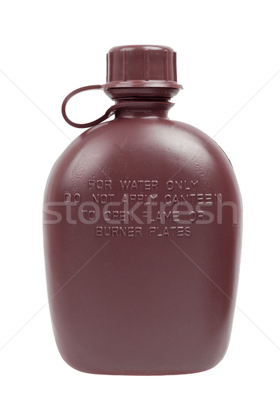 Stock fotó: Hadsereg · víz · étkezde · izolált · fehér · üveg