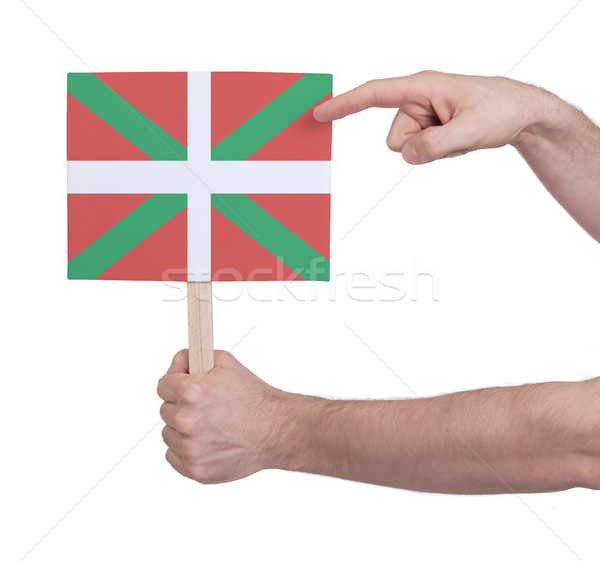 Hand holding small card - Flag of Basque Country Stock photo © michaklootwijk