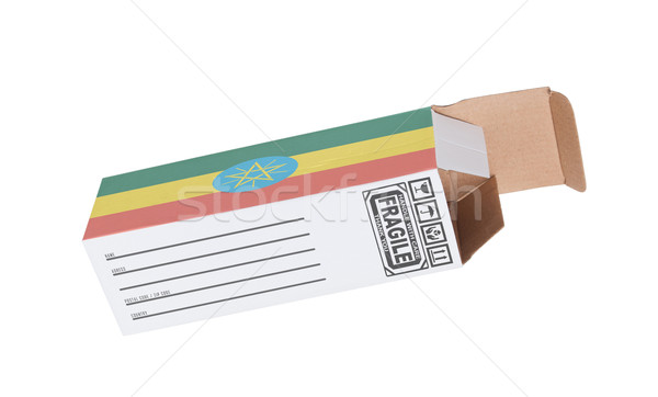 Exportar produto Etiópia papel caixa Foto stock © michaklootwijk
