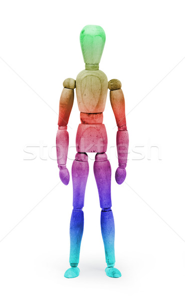 Stock photo: Wood figure mannequin with bodypaint - Multi colored