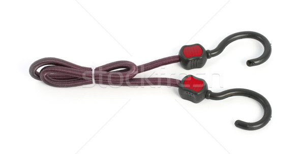 Stock photo: Black hook with elastic rope 