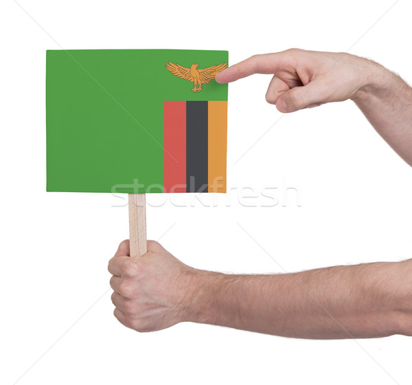 Mano piccolo carta bandiera Zambia Foto d'archivio © michaklootwijk