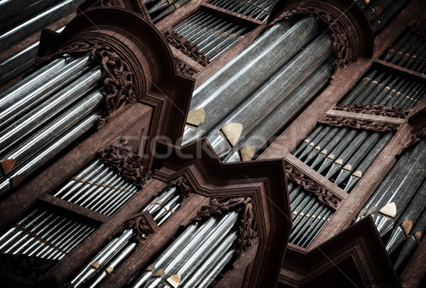 Arrepiante imagem velho tubo órgão igreja Foto stock © michaklootwijk