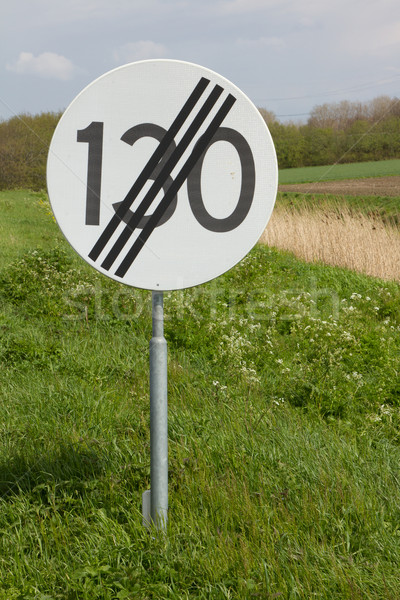 道路標識 制限速度 道路 自然 背景 ストックフォト © michaklootwijk