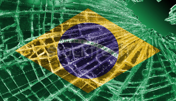 Broken ice or glass with a flag pattern, Brazil Stock photo © michaklootwijk