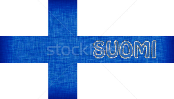 Flag of Finland stitched with letters Stock photo © michaklootwijk
