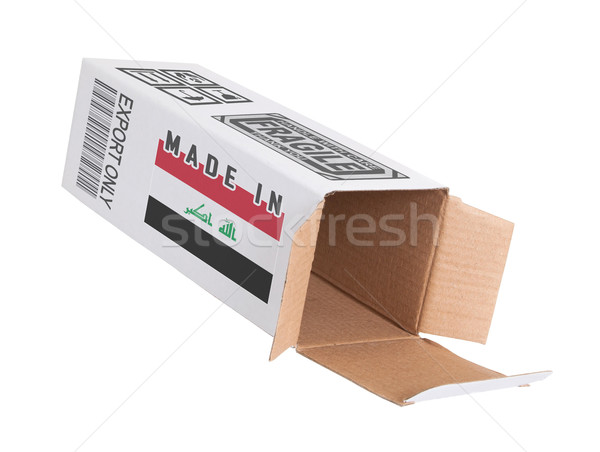 Stock fotó: Export · termék · Irak · kinyitott · papír · doboz