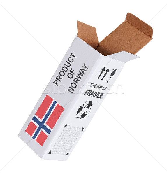 Exportieren Produkt Norwegen geöffnet Papier Feld Stock foto © michaklootwijk