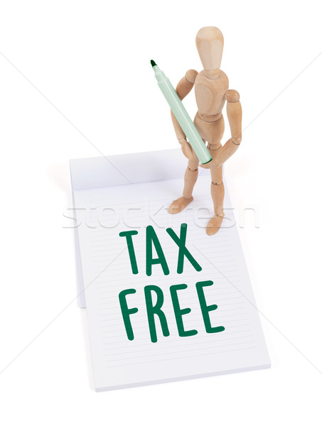 Wooden mannequin writing - Tax free Stock photo © michaklootwijk